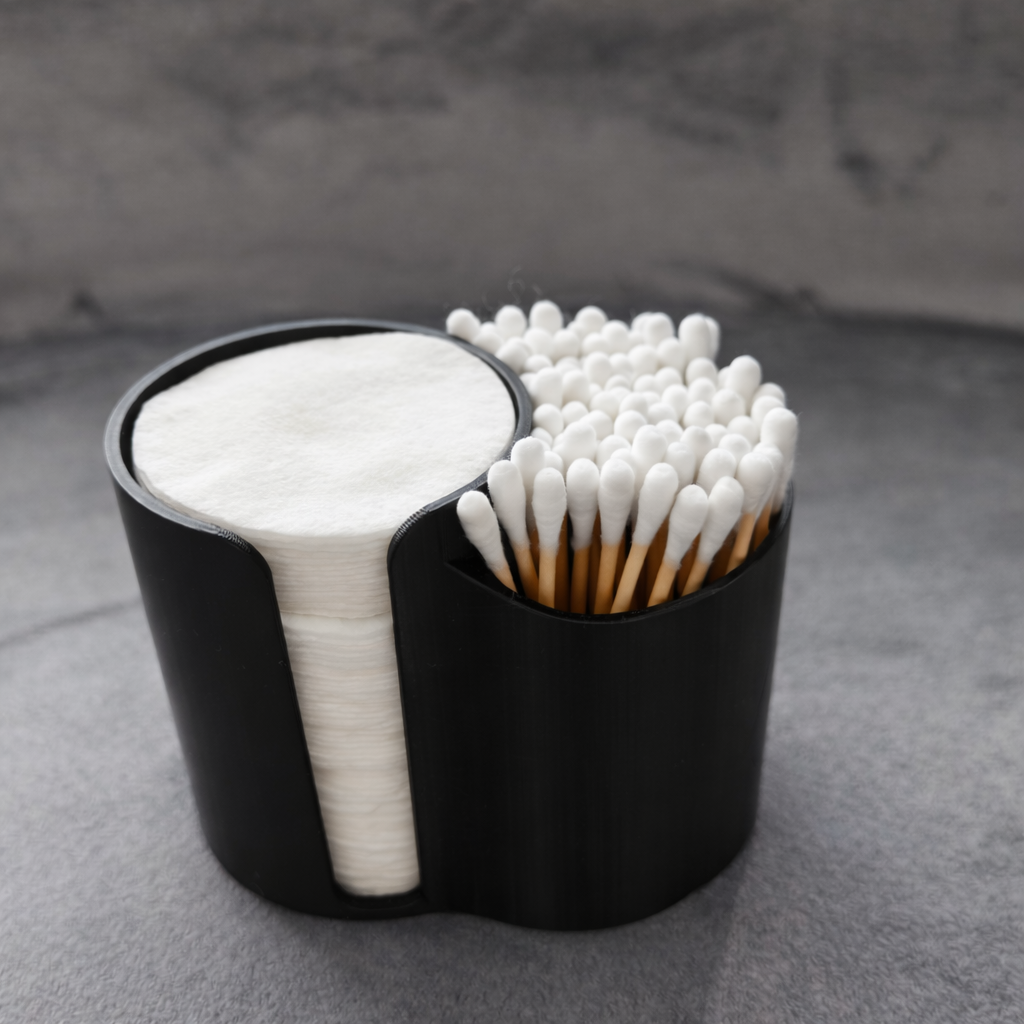 Organizator cosmetice baie – suport pentru discuri demachiante și bețișoare de urechi