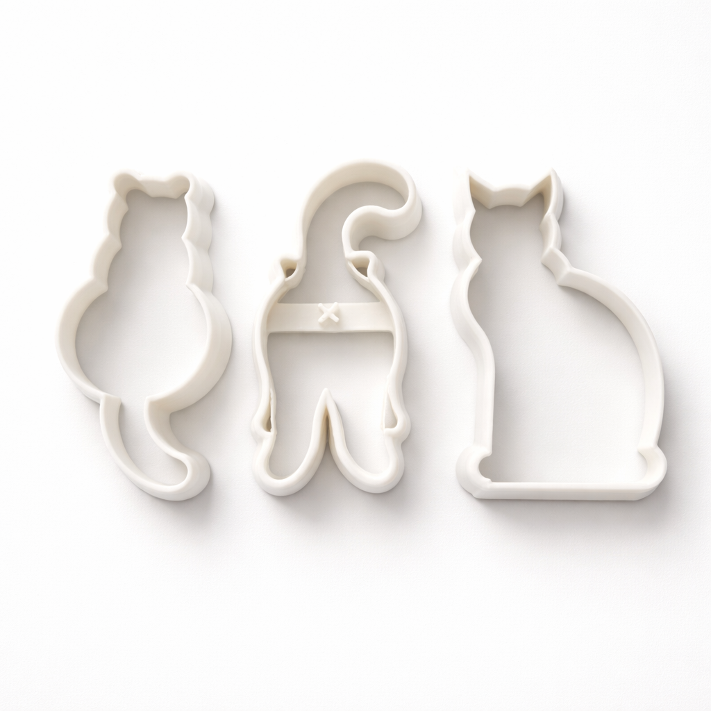 Forme biscuiți pisici printate 3D – set 3 cookie cutter pentru fursecuri