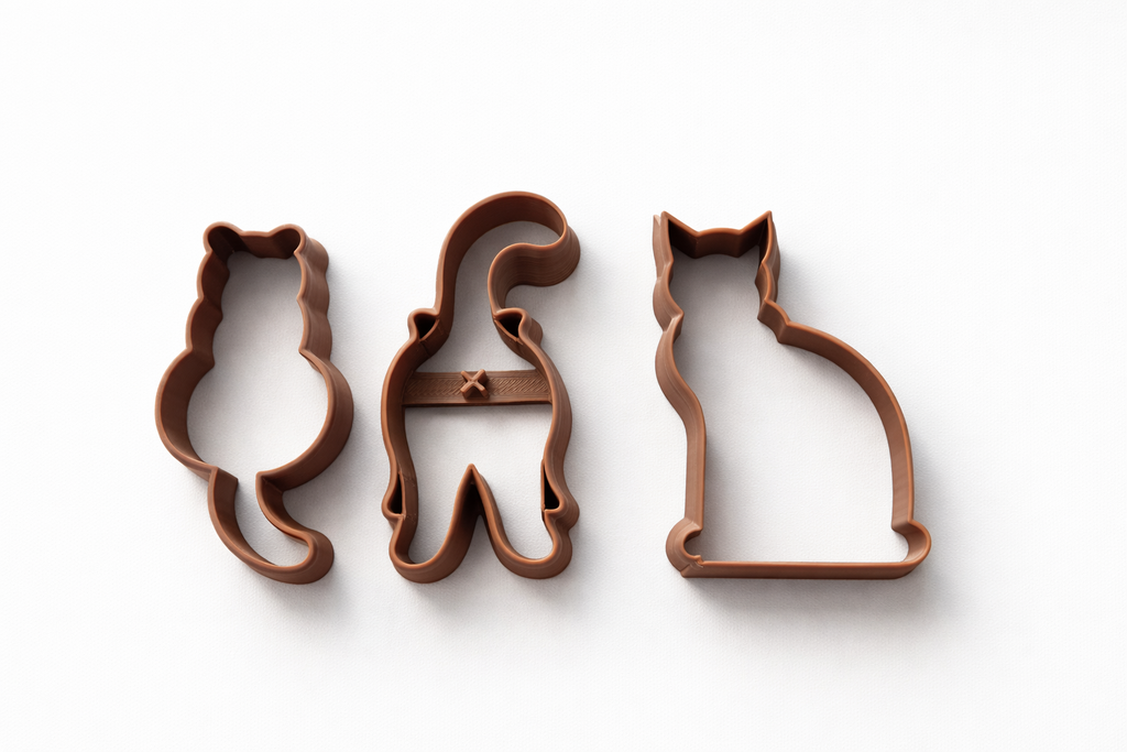 Forme biscuiți pisici printate 3D – set 3 cookie cutter pentru fursecuri